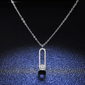Moissanite Locker Paperclip Pendant Necklace