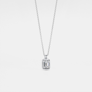 Emerald-Cut Moissanite Pendant Necklace