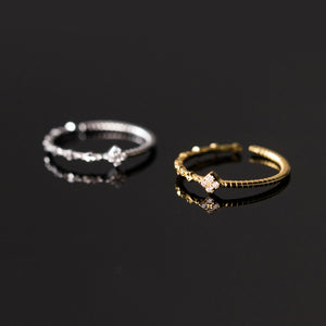 Sparkling Asymmetric Textured Stacking Ring