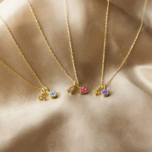 Custom Zodiac Birthstone Pendant Necklace