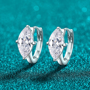 Sparkling Marquise Moissanite Hoop Earrings