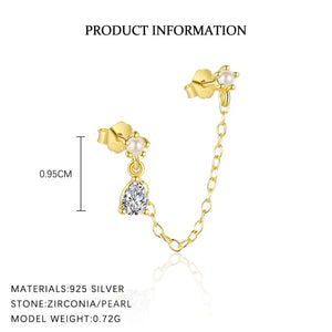 Minimalist Dainty Chain Drop Stud Earrings