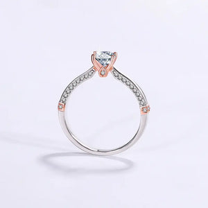 Two-Tone Pavé Moissanite Engagement Ring