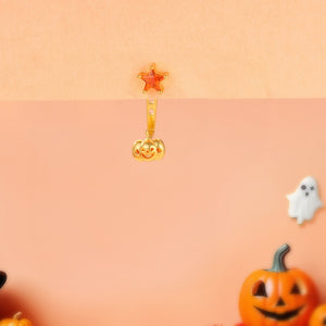 Halloween Pumpkin Star Ear Jacket Earrings