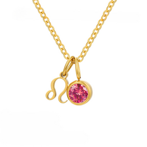 Custom Zodiac Birthstone Pendant Necklace