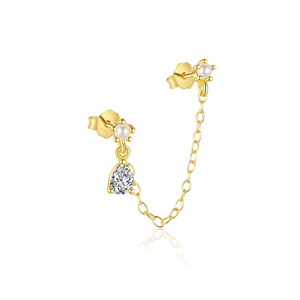 Minimalist Dainty Chain Drop Stud Earrings