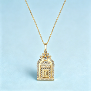 Moissanite Happiness Gate Pendant Necklace