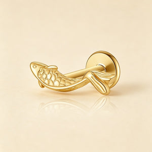 Tiny Textured Koi Fish Cartilage Stud Earrings