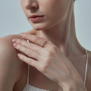 Natural Oval Cut Rose Quartz Stacking Ring