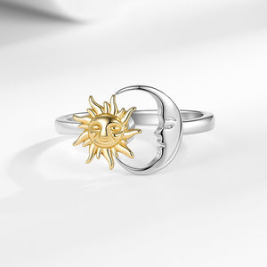 Two Tone Sun Moon Fidget Spinner Open Ring