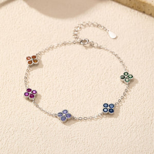 Multi Color Four Leaf Clover Stacking Bracelet