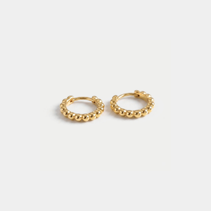 Minimalist Bead Huggie Hoop Earrings