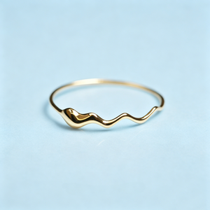 Minimalist Wavy Ripple Stack Thin Band Ring