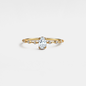 Vintage Style Oval-Cut CZ Promise Ring