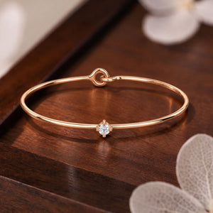 Round Moissanite Hook Clasp Bangle Bracelet