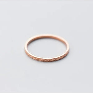 Minimalist Diamond Cut Textured Band Ring