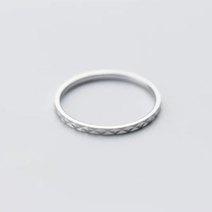 Minimalist Diamond Cut Textured Band Ring