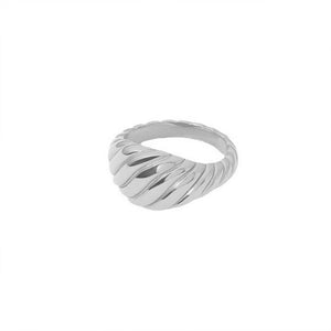 Chunky Croissant Textured Twisted Band Ring