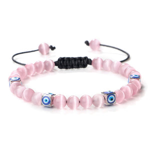 Evil Eye Ceramic Malachite Rope Bracelet