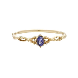 Vintage Oval Cut Gemstone Filigree Band Ring