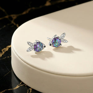 Dainty Colorful Resin Fish Scale Stud Earrings