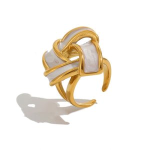 Chic Woven Knot Enamel Stacking Open Ring