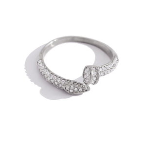 Sparkling Half Pave Bent Nail Stack Open Ring