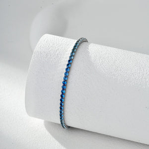 Gradient Blue CZ Adjustable Tennis Bracelet