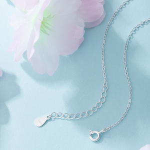 Pink Peach Blossom Flower Charm Necklace