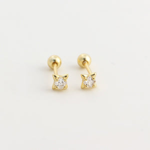 Tiny Star Cartilage Screw Back Stud Earrings