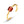 Dainty Red Garnet Wave Stackable Open Ring