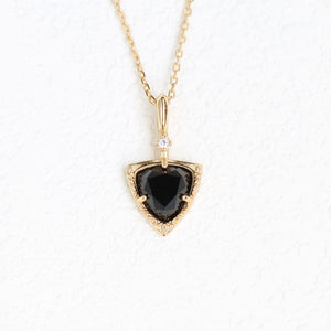 Dainty Triangle Black Onyx Pendant Necklace
