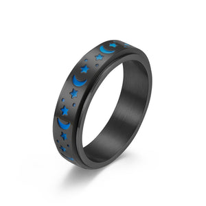 Luminous Moon Star Fidget Spinner Ring