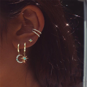 Dainty North Star Opal cartilage Stud Earrings