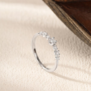 Graduated Round Moissanite Stack Band Ring