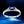 Blue Oval Solitaire CZ Side Cluster Band Ring