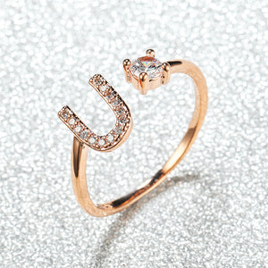 Initial Letter Adjustable Stacking Ring