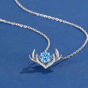 Deer Antler Dancing Stone Charm Necklace