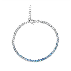 Gradient Blue CZ Adjustable Tennis Bracelet