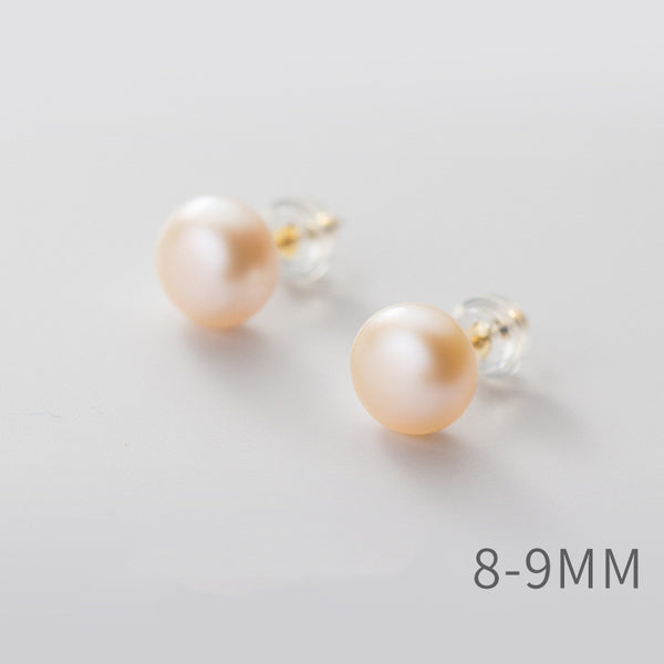 Sterling Silver Pearl Stud Earrings