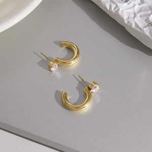 Chunky Geometric Moissanite Hoop Earrings