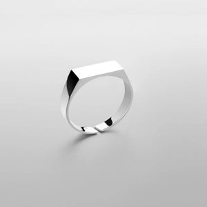 Classic Geometric Rectangular Bar Open Ring