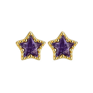 Celestial CZ Star Beaded  Frame Stud Earrings