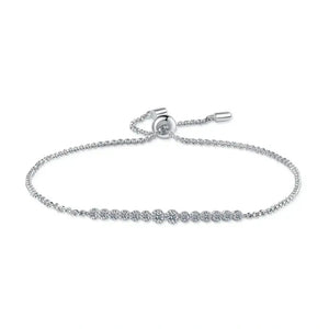 Round Moissanite Horizontal Stacking Bracelet
