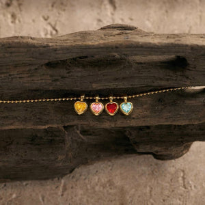 Custom Heart  Birthstone Layering Necklace