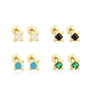 Tiny Star Cartilage Screw Back Stud Earrings