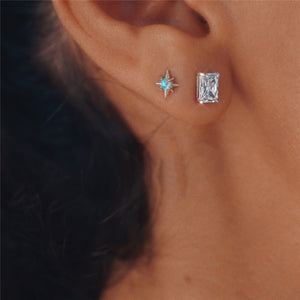 Dainty North Star Opal cartilage Stud Earrings