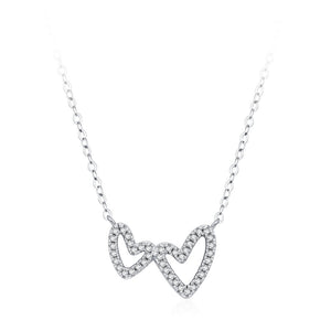 Asymmetric Heart Pave CZ Pendant Necklace