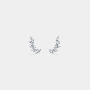 Small Leaf Climber Crawler Stud Earrings