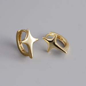 Minimalist Small Star Huggie Hoop Earrings